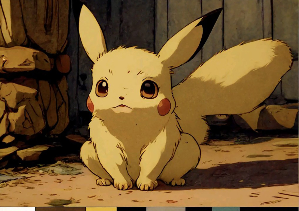 Third artwork exploring the visual blend of Pokemon and Ghibli illustrations Pokemon characters illustrated with the charm of Studio Ghibli's style