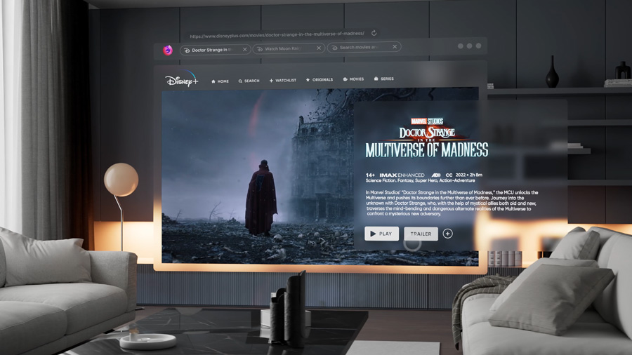 AR experience of IMDB trailer on Apple Vision Pro