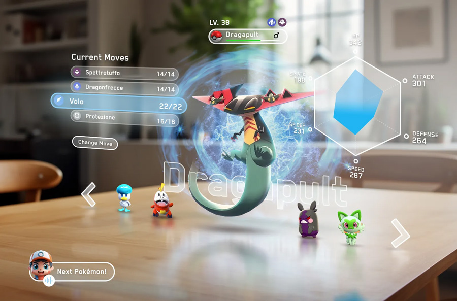 Augmented reality Pokemon gaming experience with interactive Pikachu Interactive Pokemon AR game featuring Pikachu in real environment