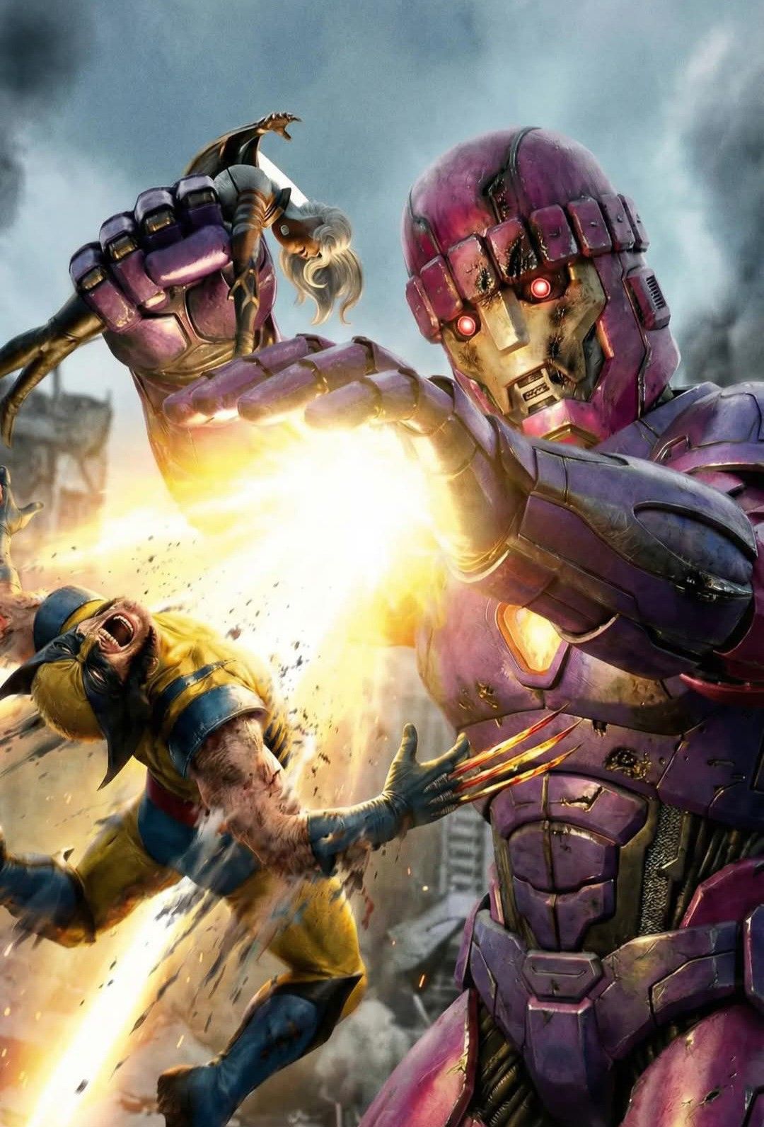 wolverine fighting sentinel