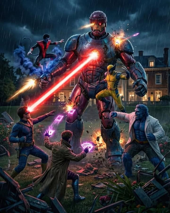 x men fighting real sentinels