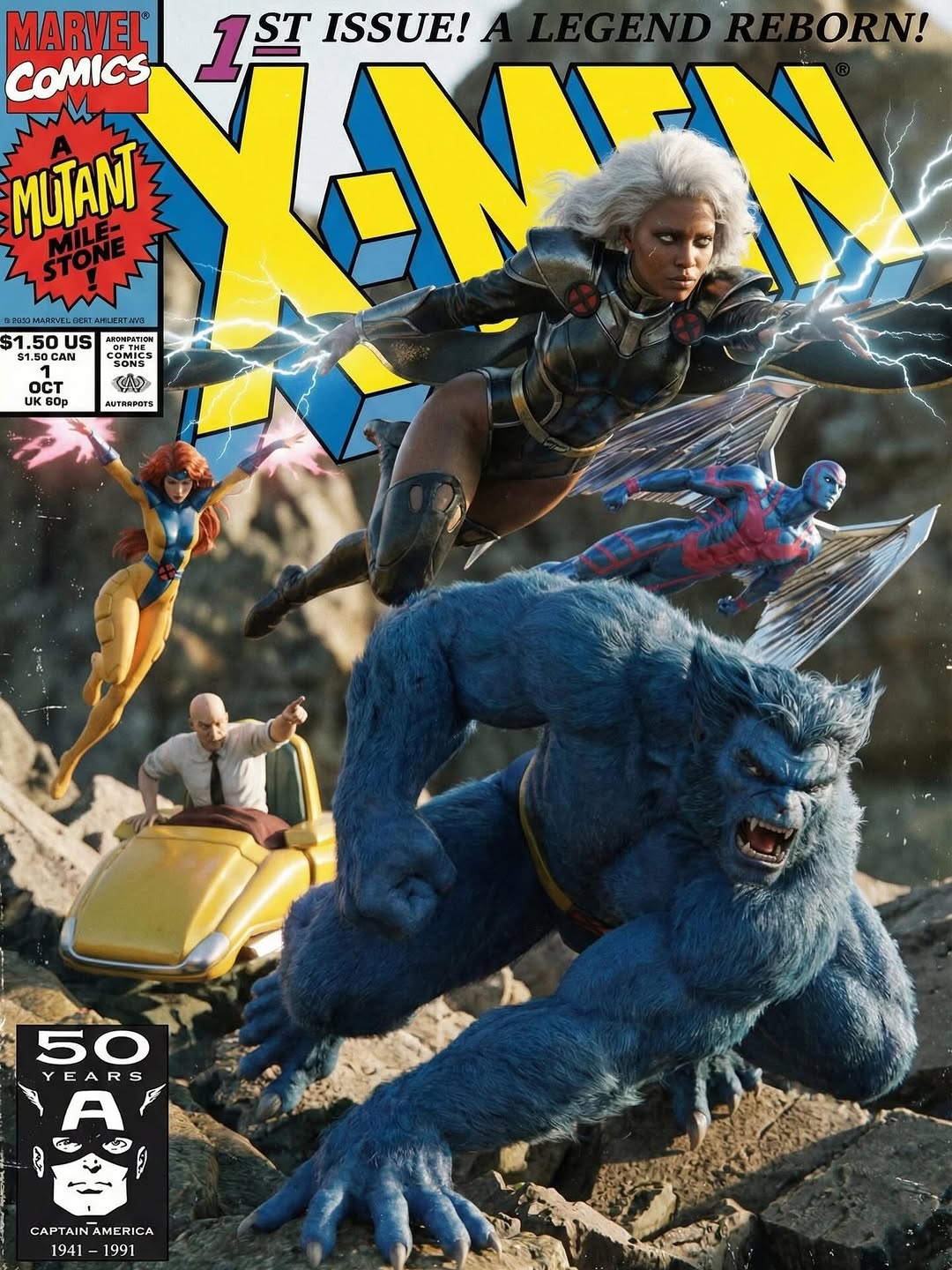 cover magazine real storm jean grey beast professor x