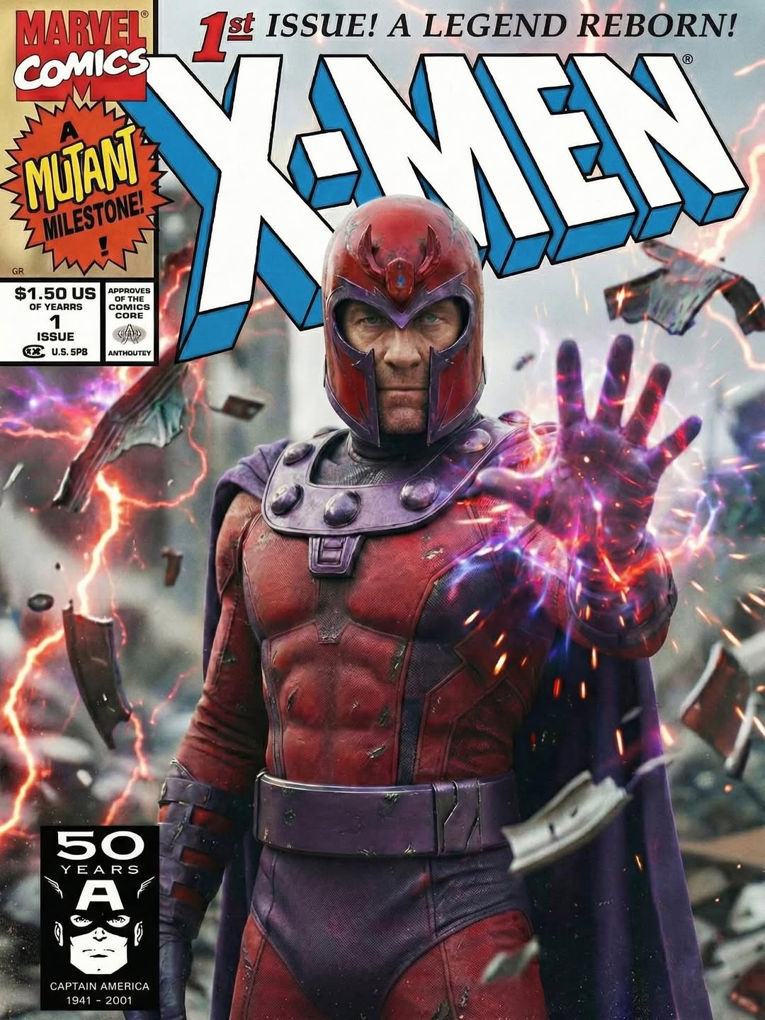 magneto michael fassbender comic book cover realistic xmen97