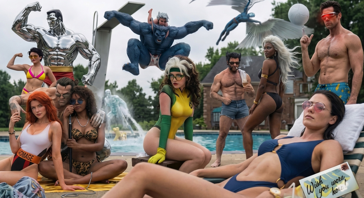 xmen pool party summer time marvel swimsuit editions