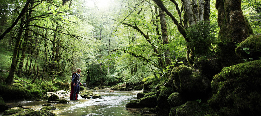 Superheroes In Moments Of Isolation With Different Landscape Scenery