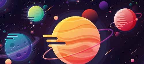 Vibrant Flat Vector Planets Illustration - Free Download Pack
