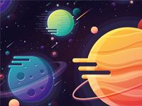 Vibrant Flat Vector Planets Illustration - Free Download Pack